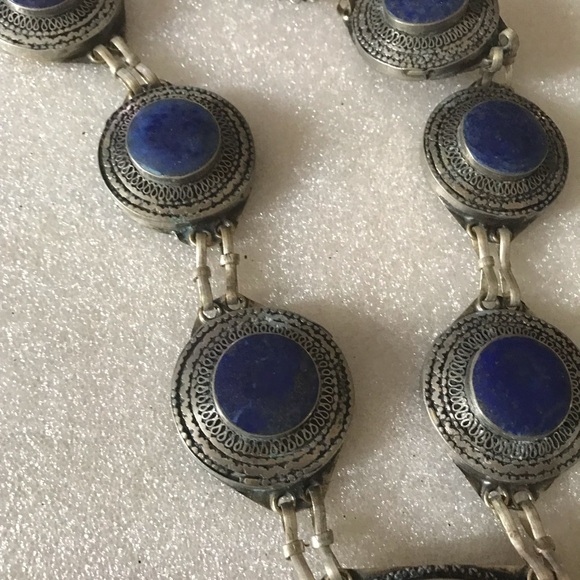 Antique lapis long necklace - Picture 3 of 5